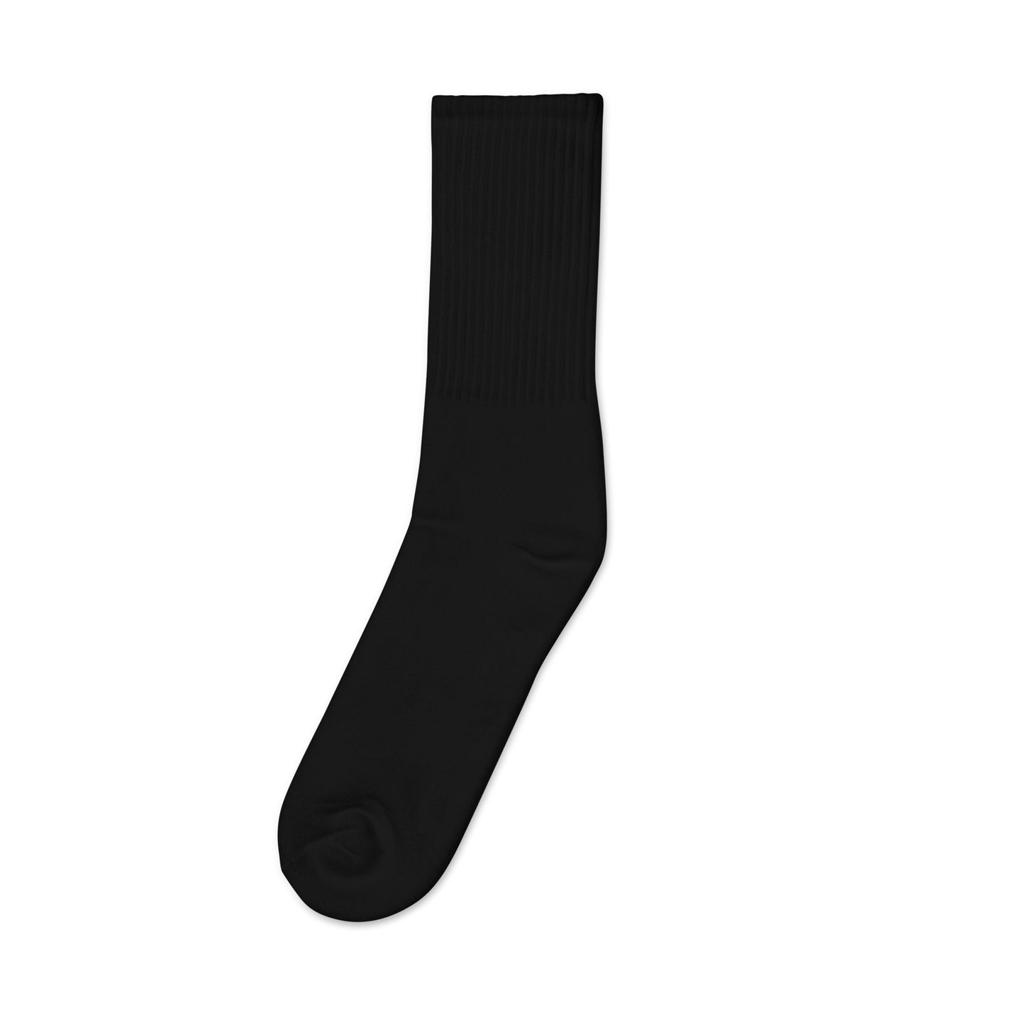 Black Christian embroidered crew socks with Holy Wear logo – faith-based everyday comfort socks
