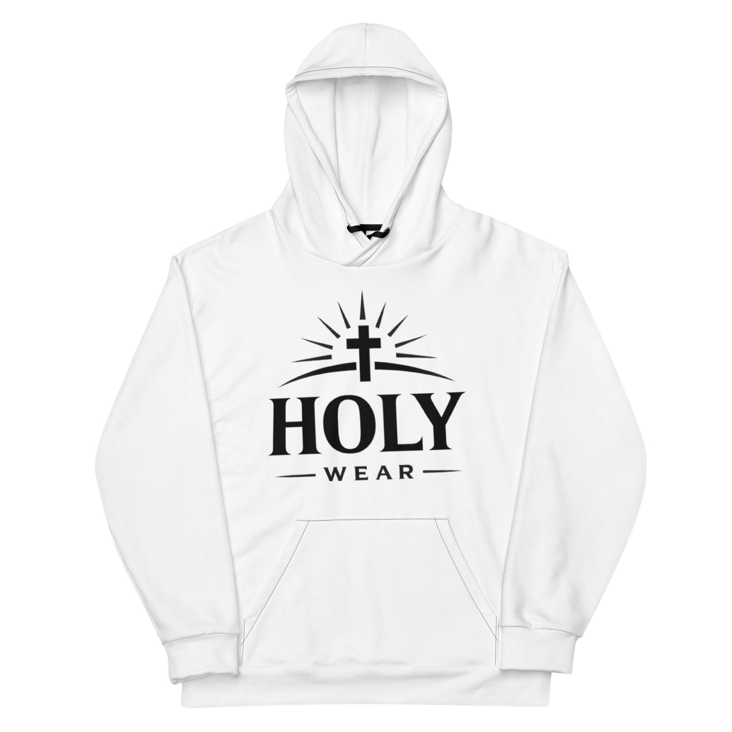 White Christian hoodie with scripture text The Joy of the Lord Is My Strength faith-based apparel
