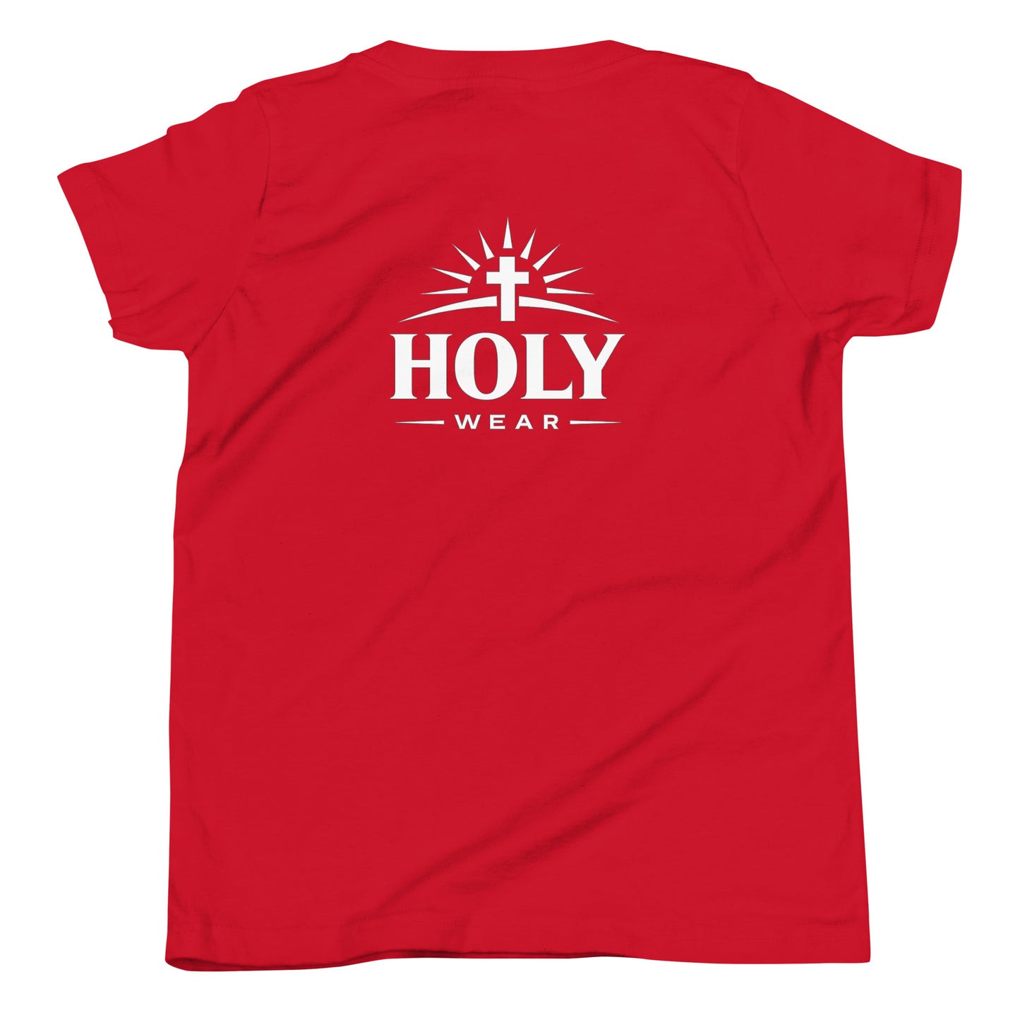 Youth Christian t-shirt with the message "I've Got a Purpose God Says So" in white text on a black shirt by Holy Wear
